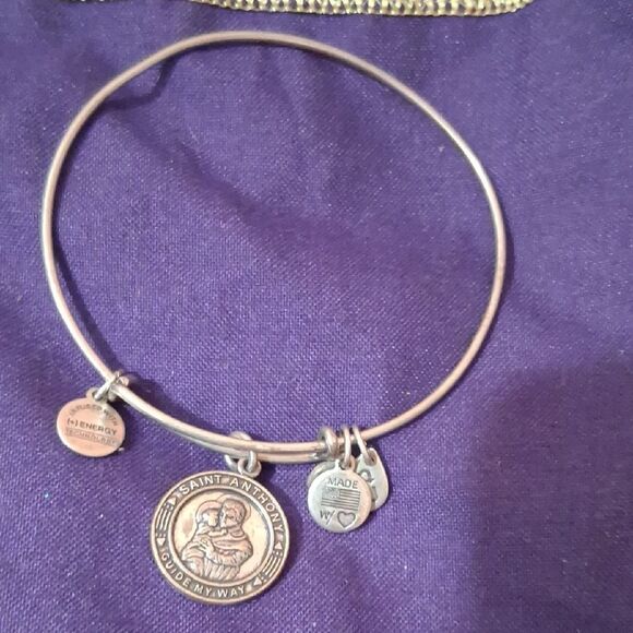 ALEX & ANI Silver Charm ST. ANTHONY Religious Bangle Bracelet - Picture 1 of 1